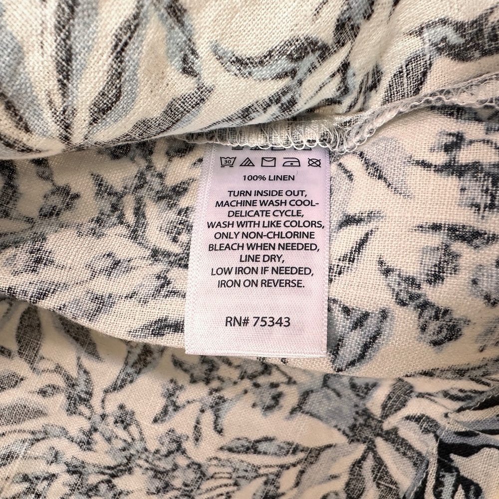 Lucky Brand 100% Linen Tiered Dress Womens S Bluebell Floral Sleeveless NEW - Picture 9 of 11